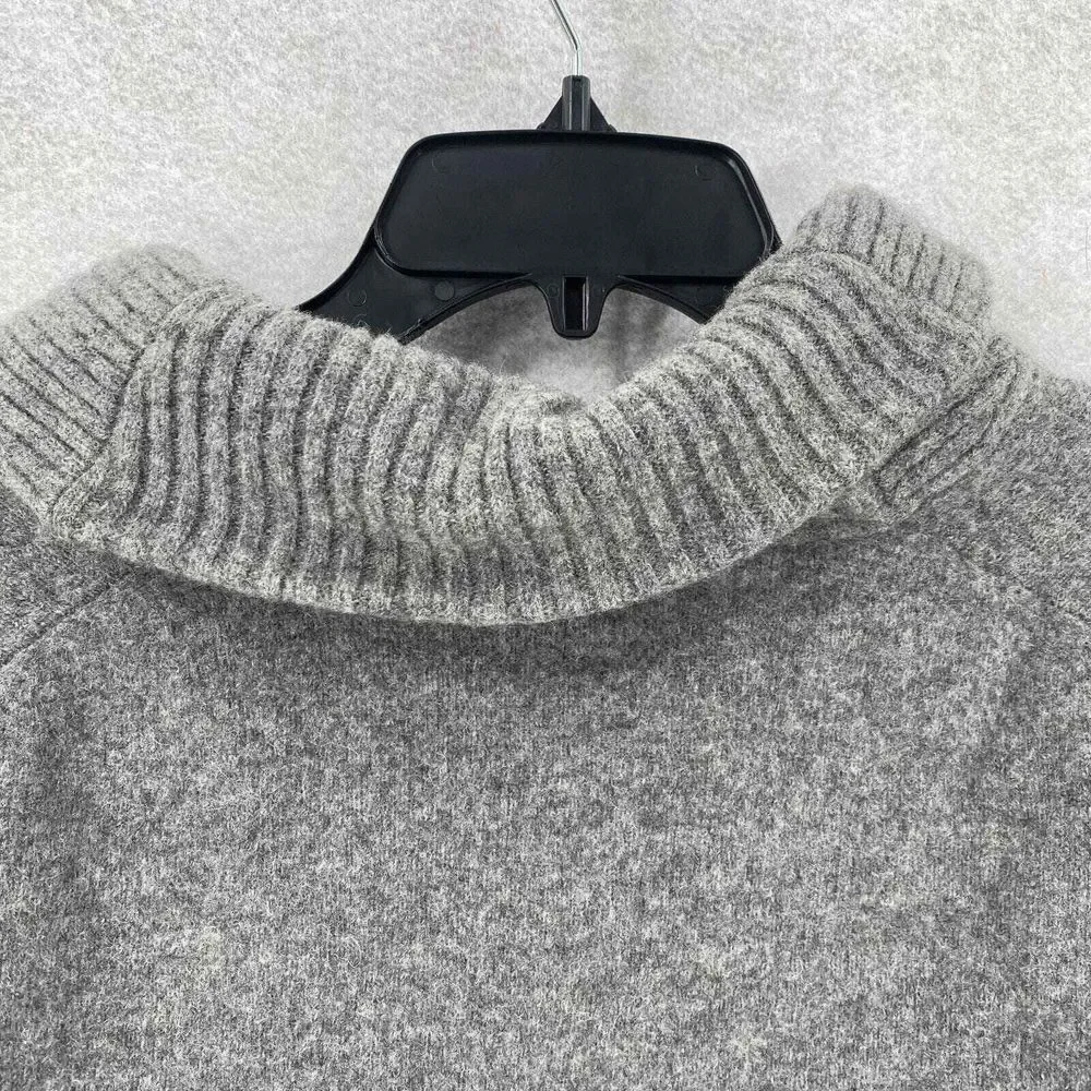 J Crew Fisherman Ragg‎ Sweater Mens XL 100% Lambswool Shawl Collar Gray Grandpa